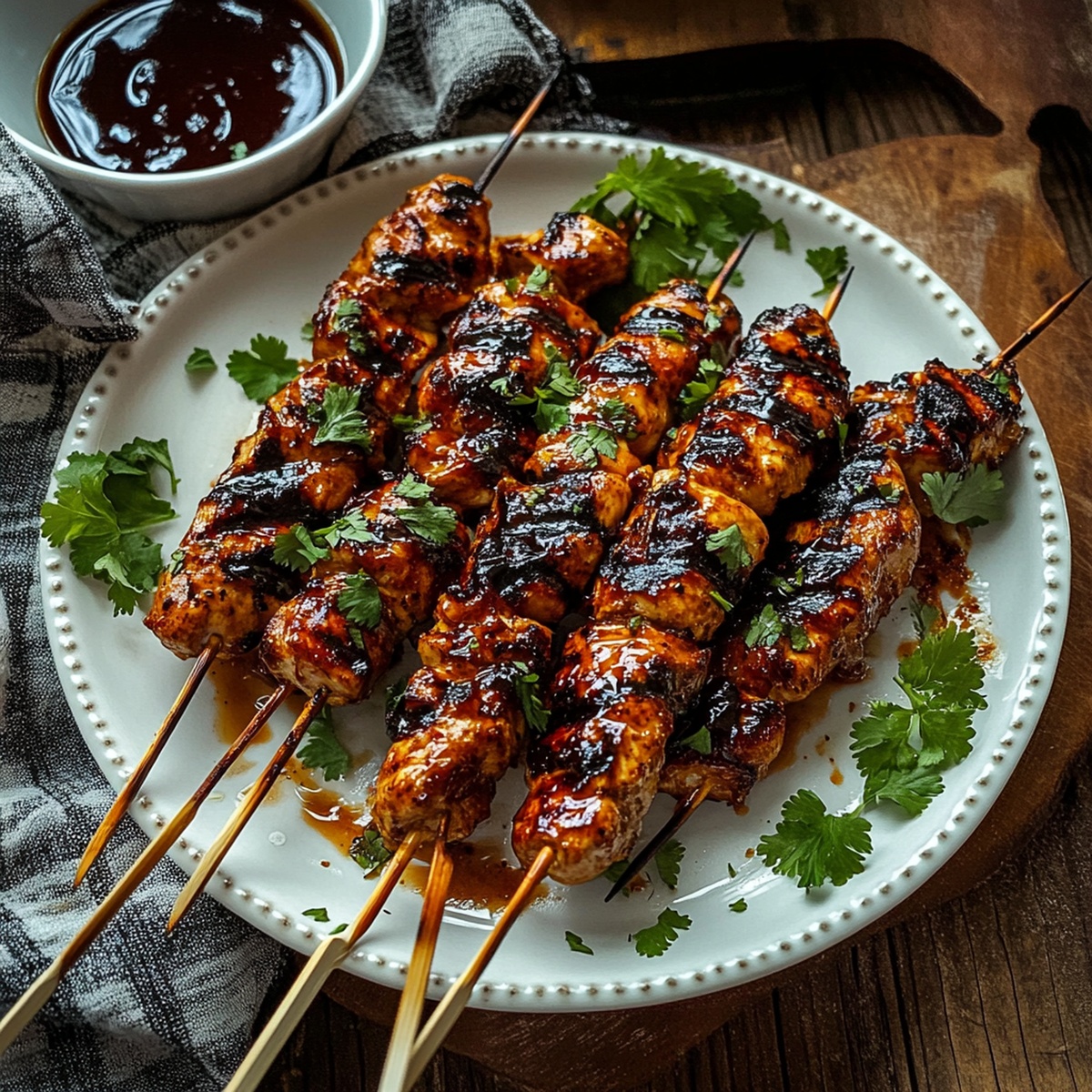 Barbecued Chicken Skewers with Smoky Paprika and Honey Glaze