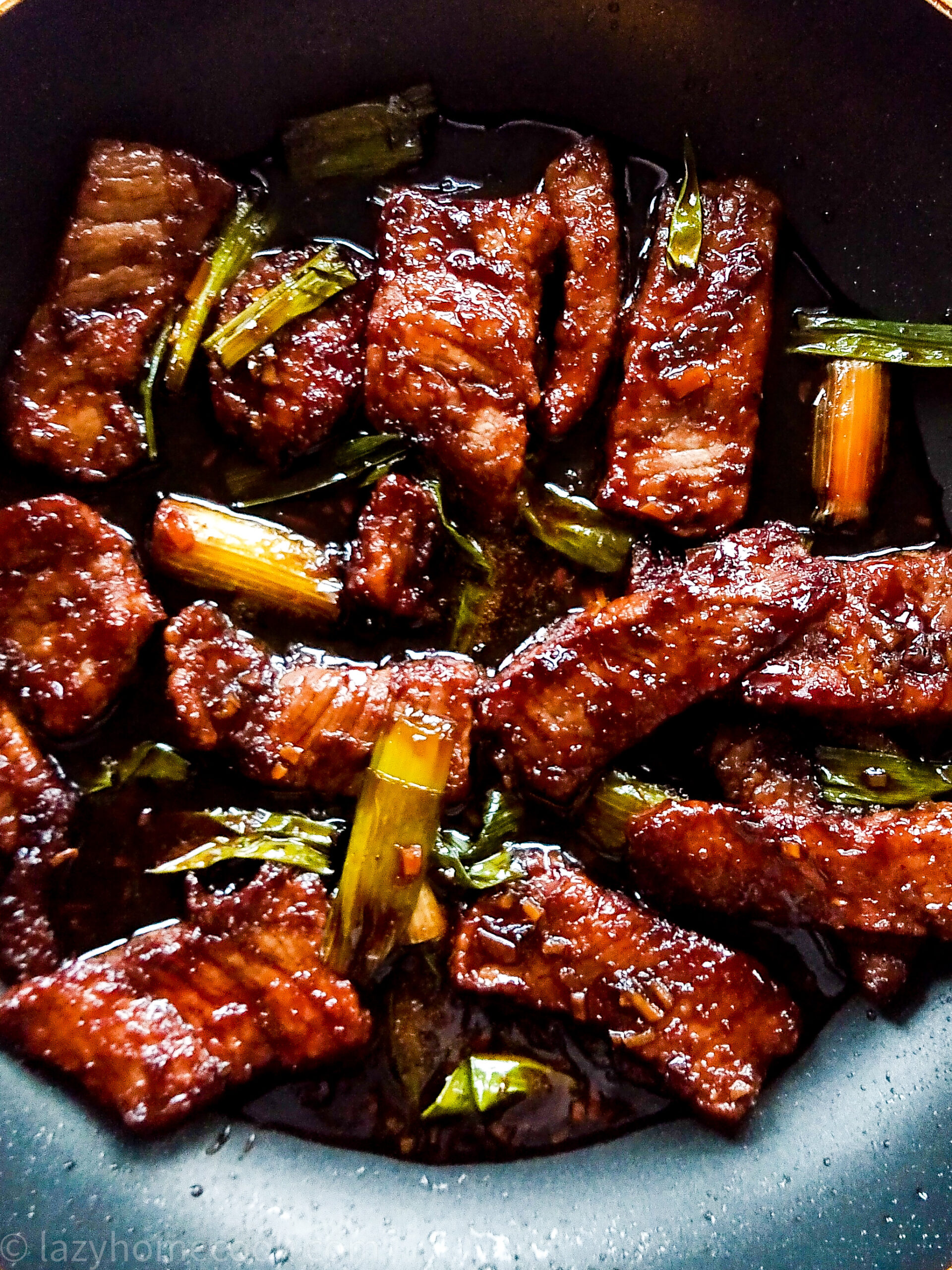 Stir-Fried Chinese Cured Meat with Garlic and Spring Onions