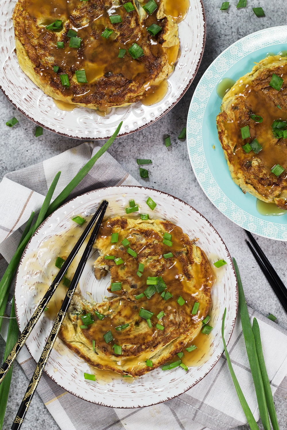 Egg Foo Young with Bean Sprouts and Mushrooms