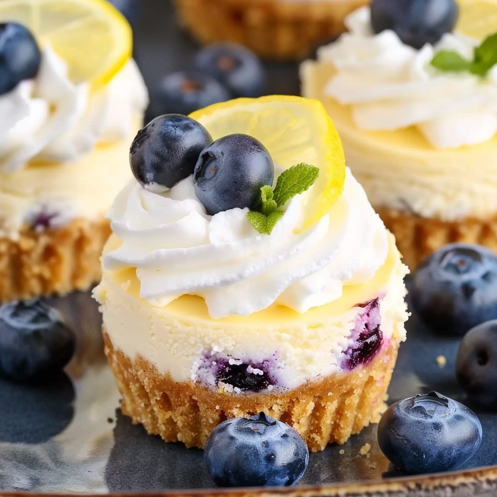 Quick No-Bake Lemon Blueberry Cheesecake Parfaits