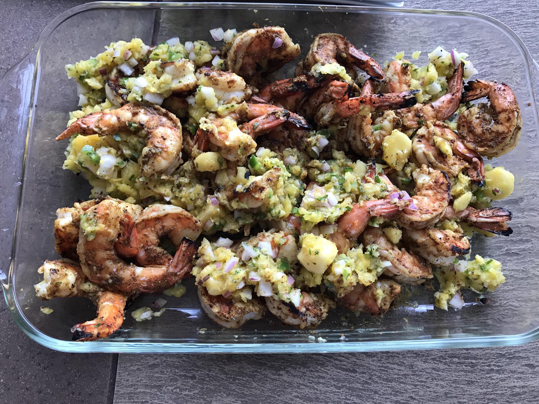 Tropical Pineapple Salsa with Grilled Shrimp