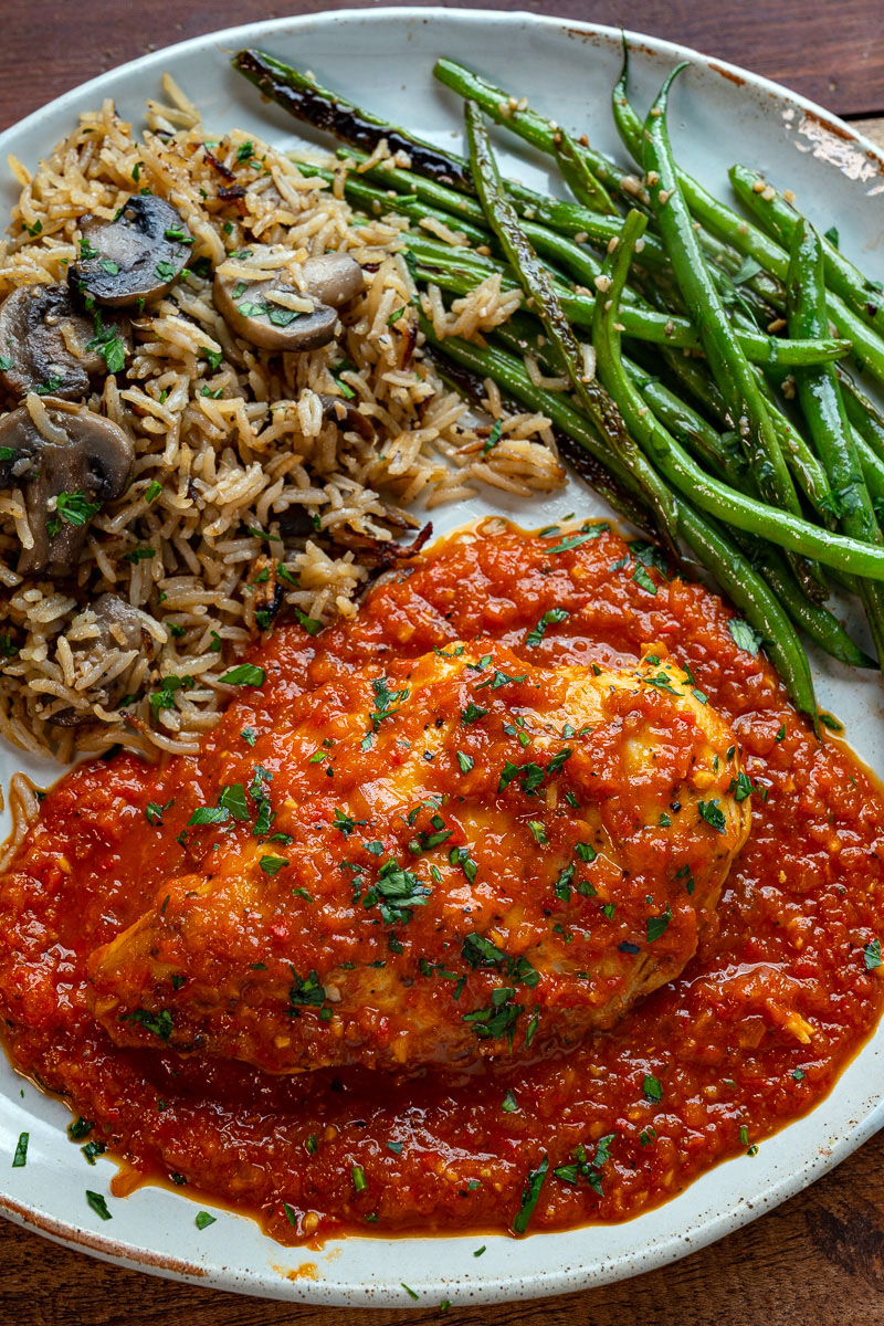 Spicy Sautéed Chicken with Roasted Red Peppers and Garlic