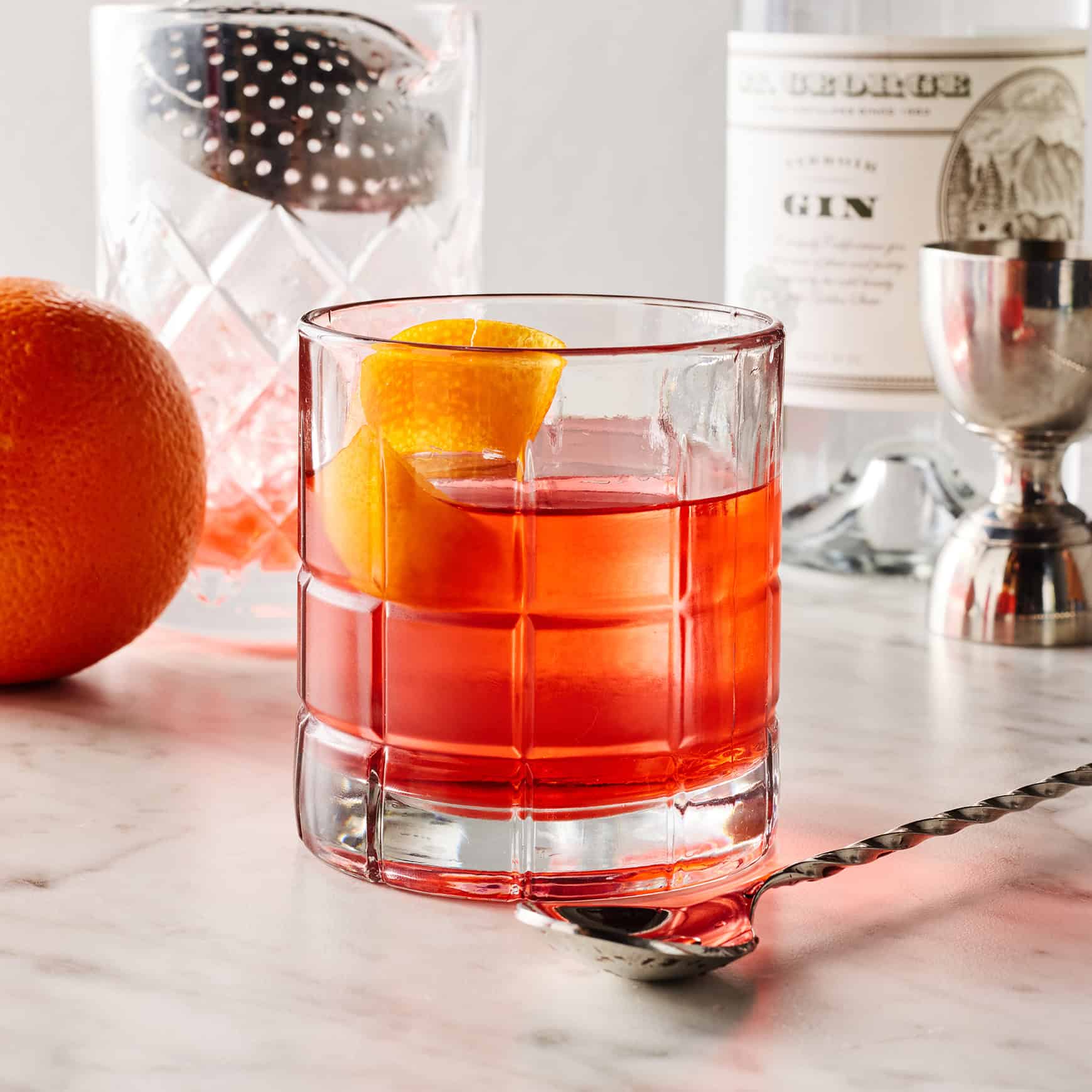Classic Italian Negroni with Orange Zest