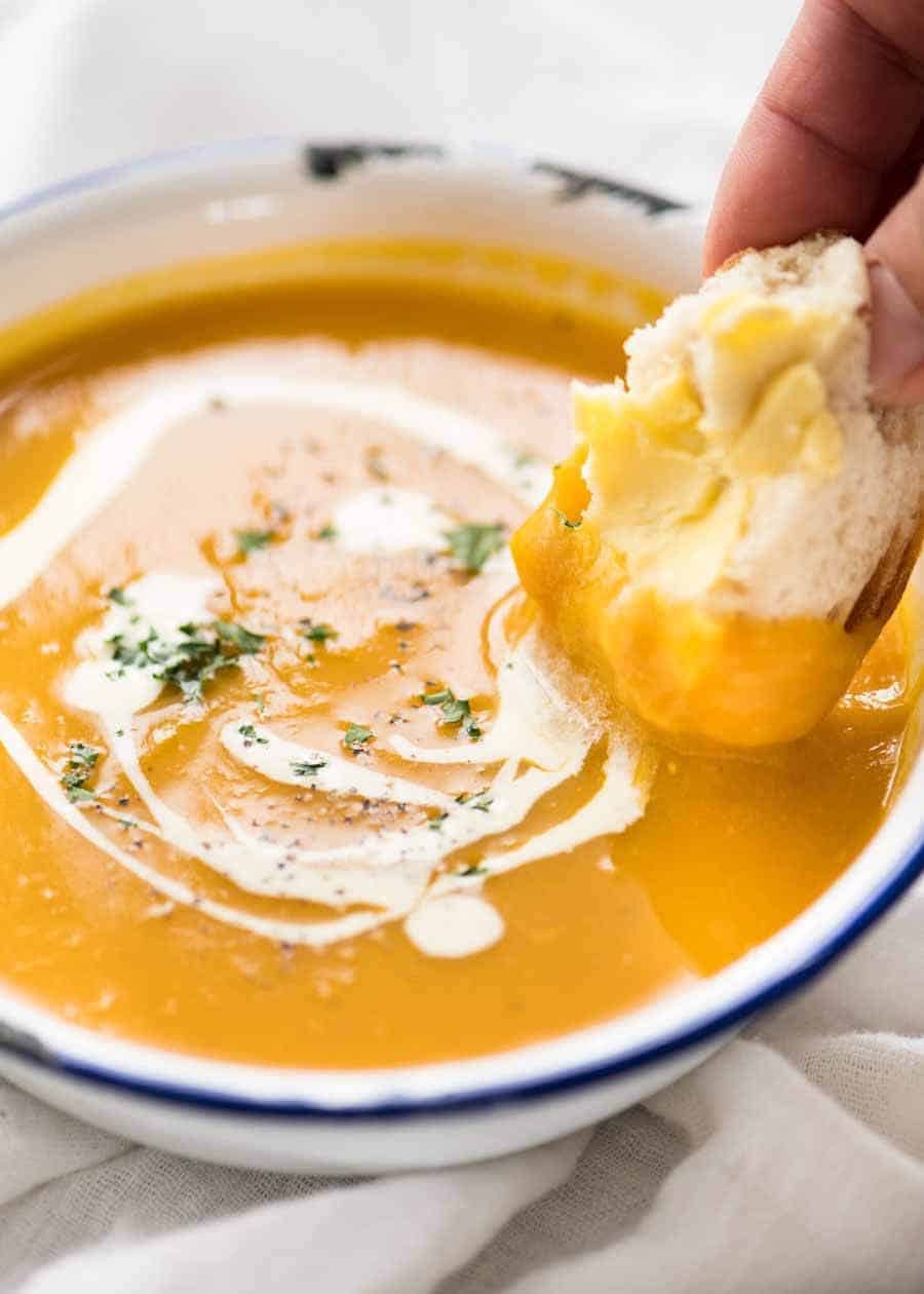 Classic Aussie Pumpkin Soup with Thyme and Cream