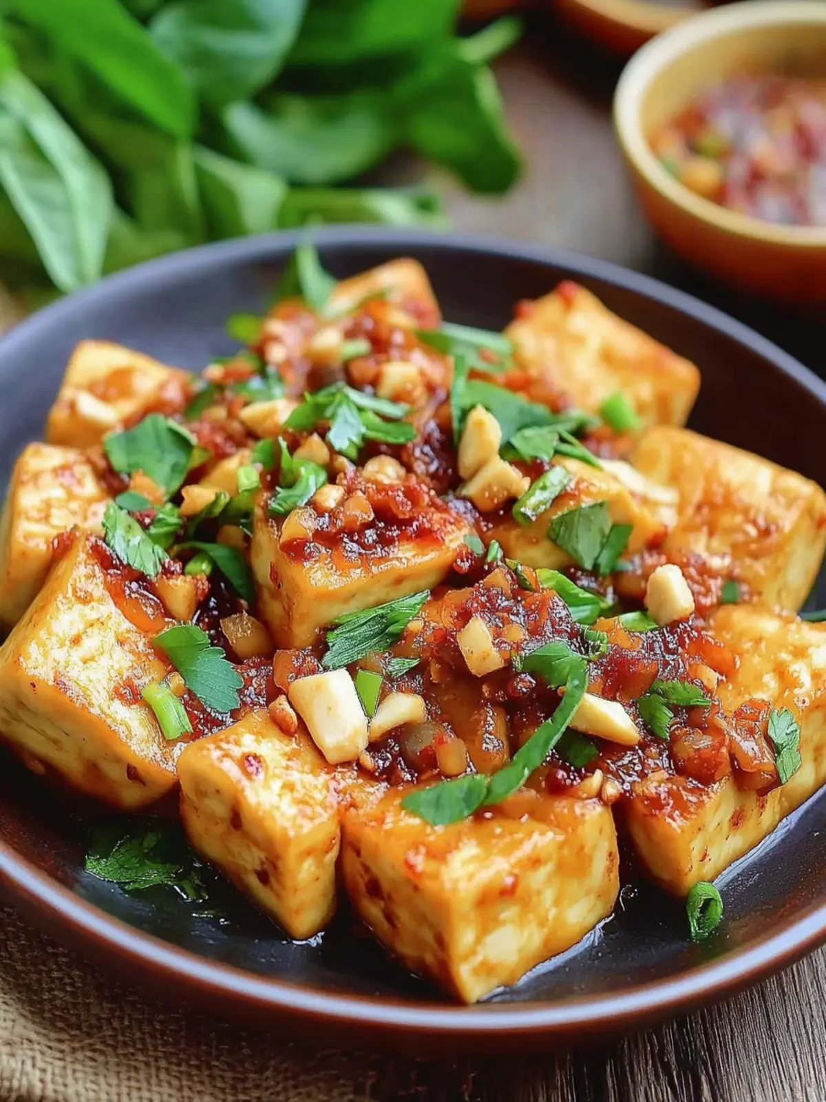 Stir-Fried Tofu with Burmese Garlic and Chili Sauce