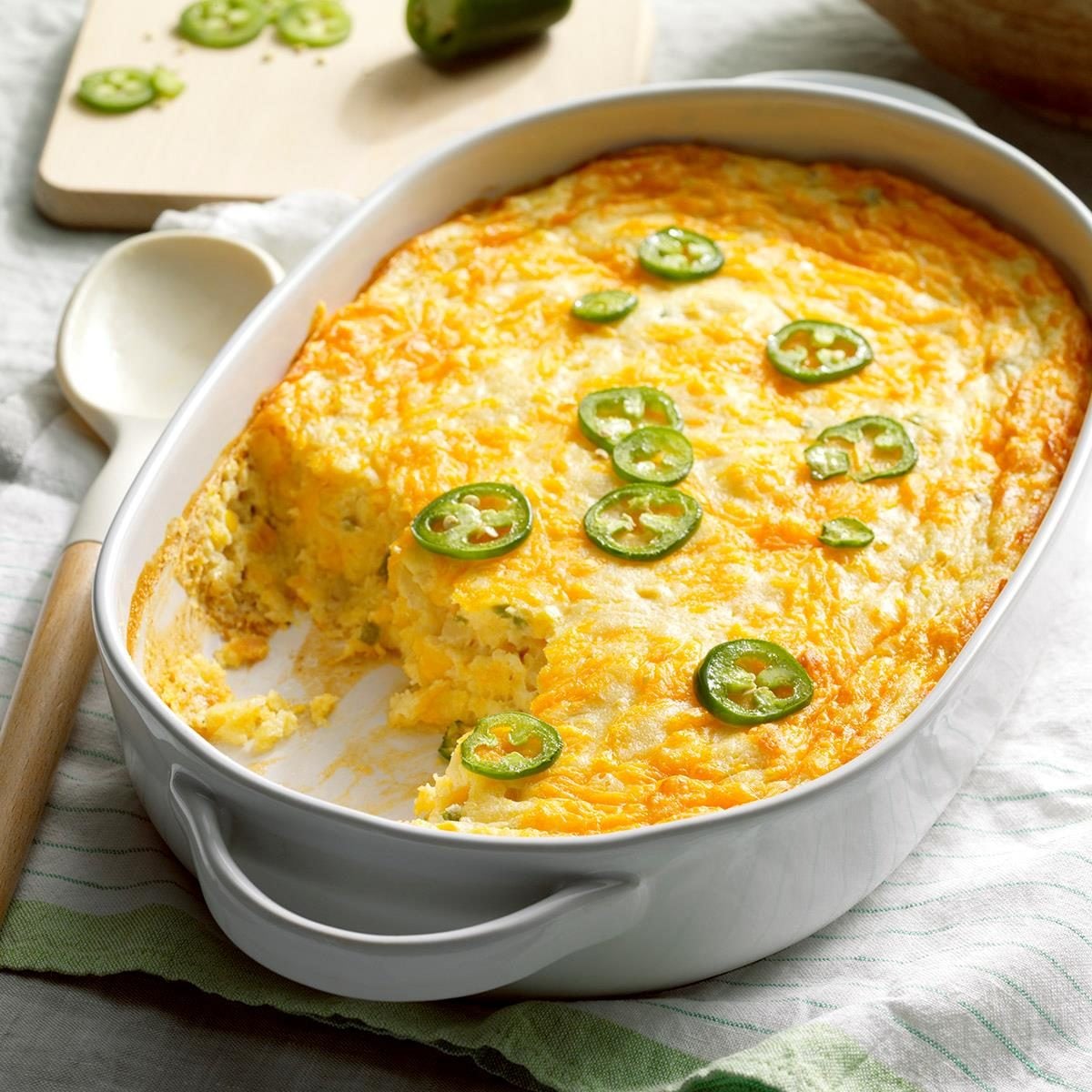 Homestyle Sweet Corn Spoonbread with Cheddar and Chives