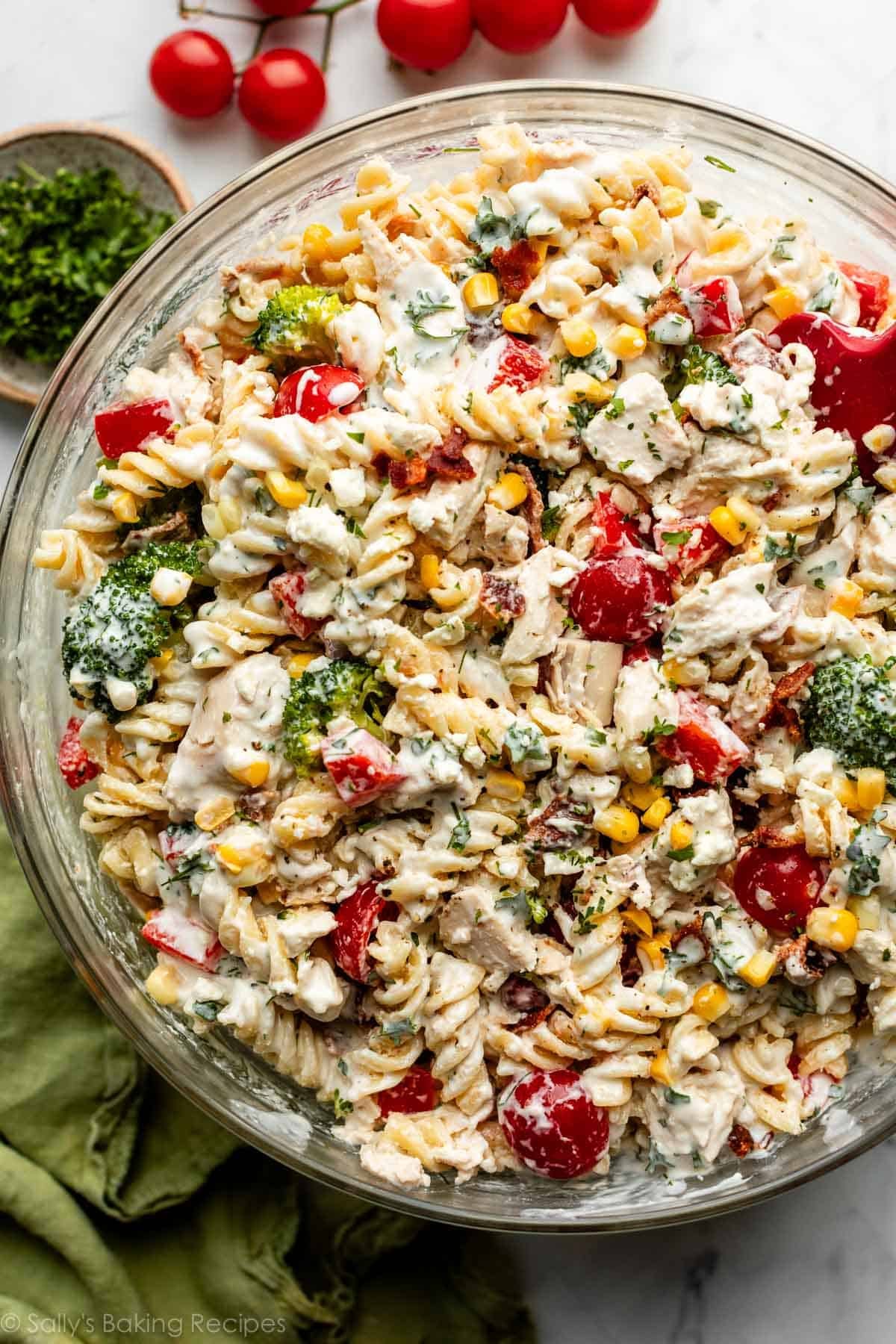 Vegetable Pasta Salad with Creamy Yogurt Dressing