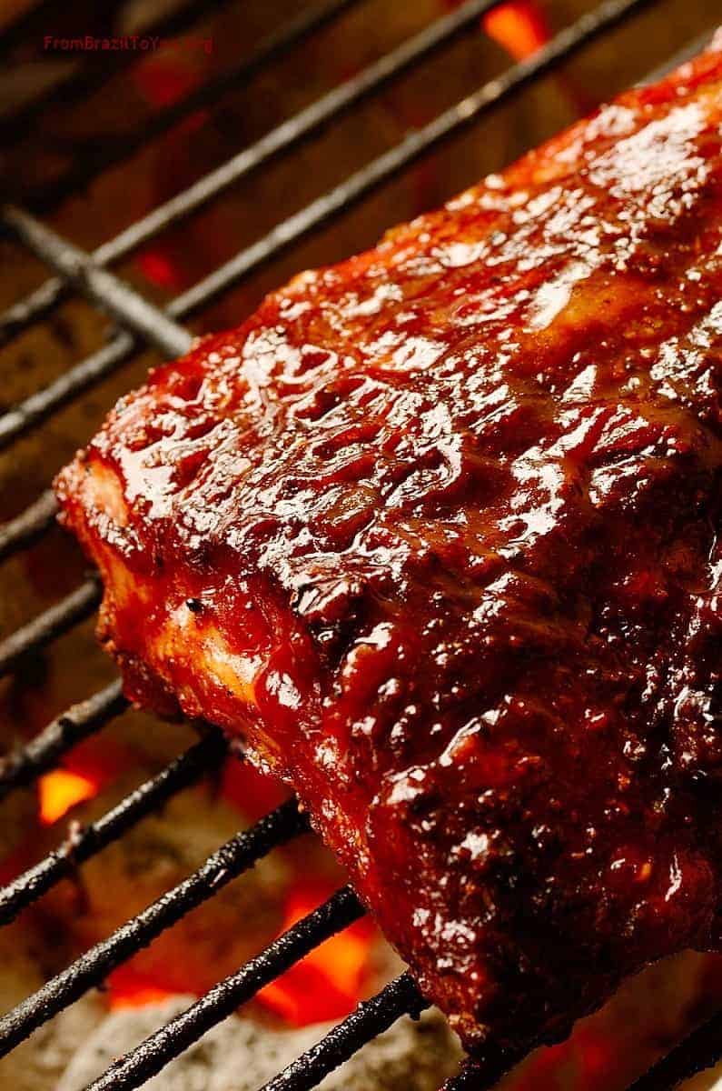 Smoky Coffee-Rubbed Barbecue Pork Ribs with Honey Glaze