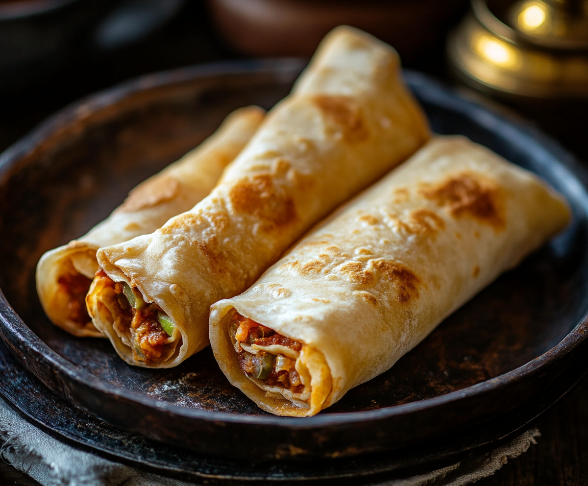 Spiced Coconut Chapati Rolls with Vegetable Filling
