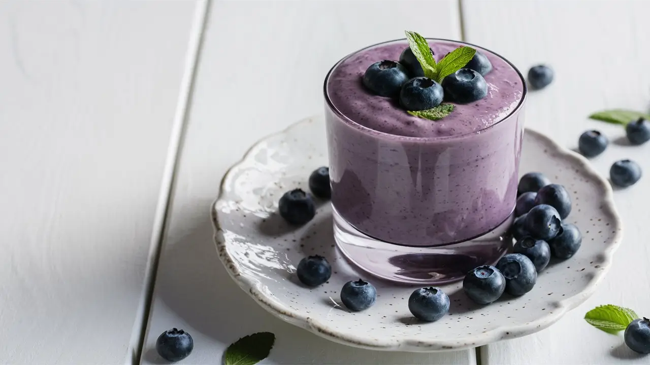 Frosty Blueberry and Yogurt Smoothie Bowl