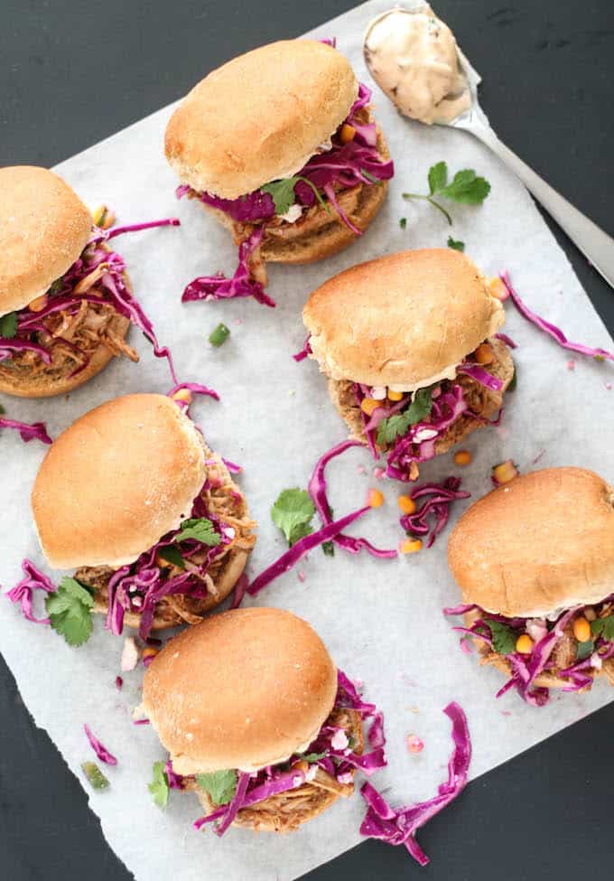 Spiced Game Day Pulled Pork Sliders with Tangy Slaw
