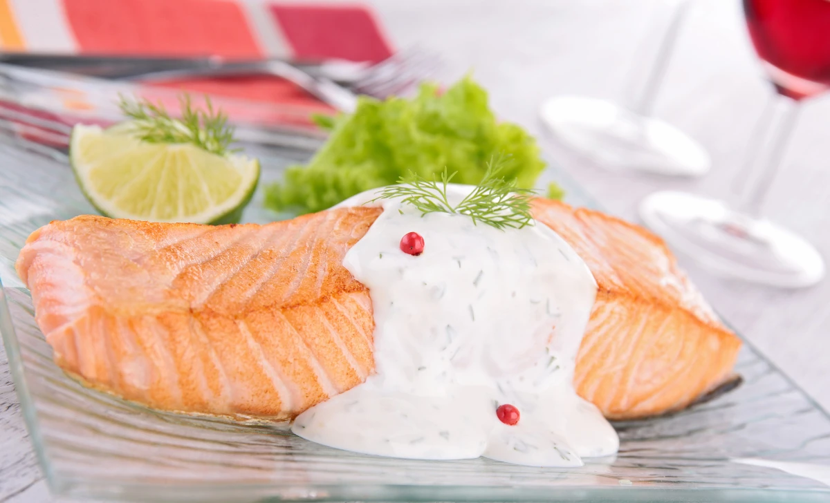 Herb-Infused Salmon with Dill Cream Sauce