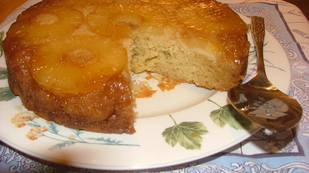 Pineapple Rum Upside-Down Cake with Aged Rum Caramel Sauce