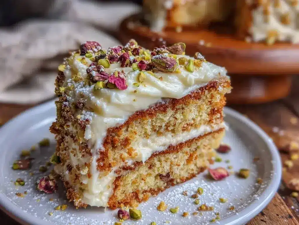 Date and Cardamom Semolina Cake with Rosewater Syrup
