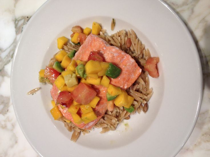Herb-Crusted Salmon with Mango Avocado Relish