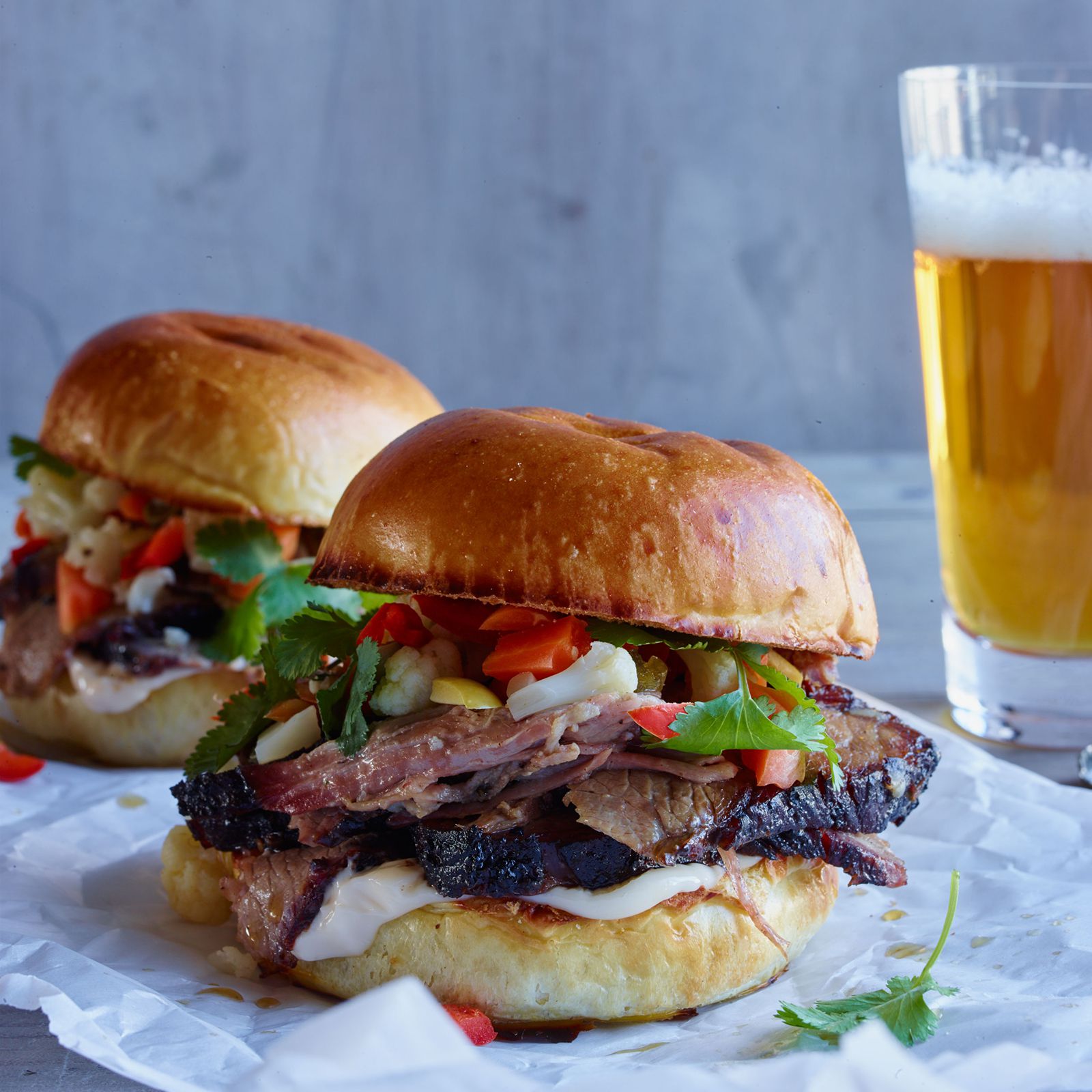 Whiskey-Glazed Smoked Brisket Sandwich