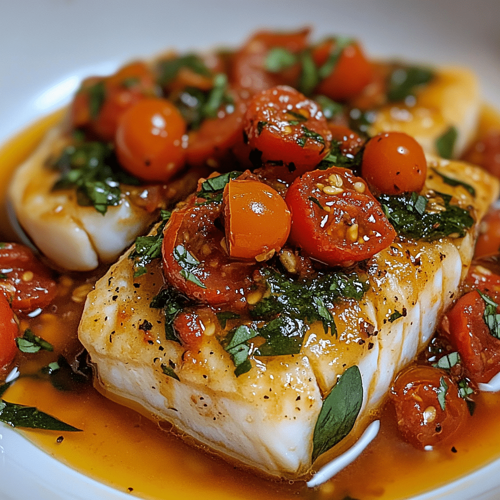 Pan-Fried Cod with Tomato and Basil Relish