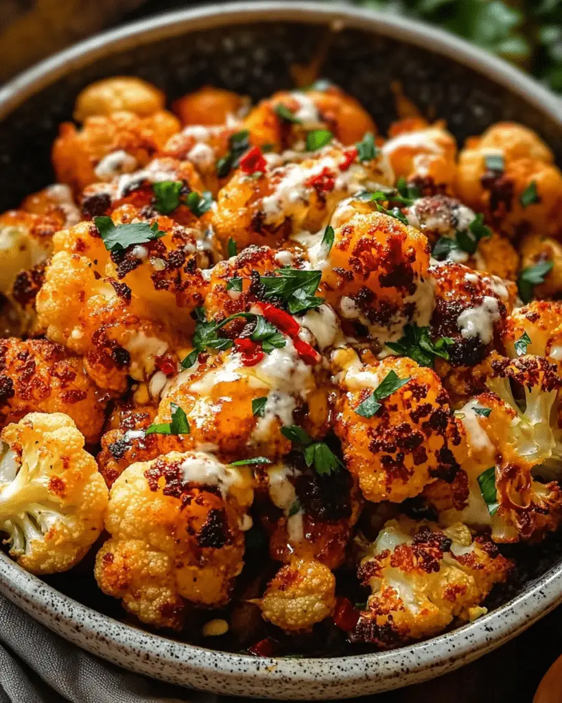 Roasted Harissa-Spiced Cauliflower Steaks with Tahini Drizzle
