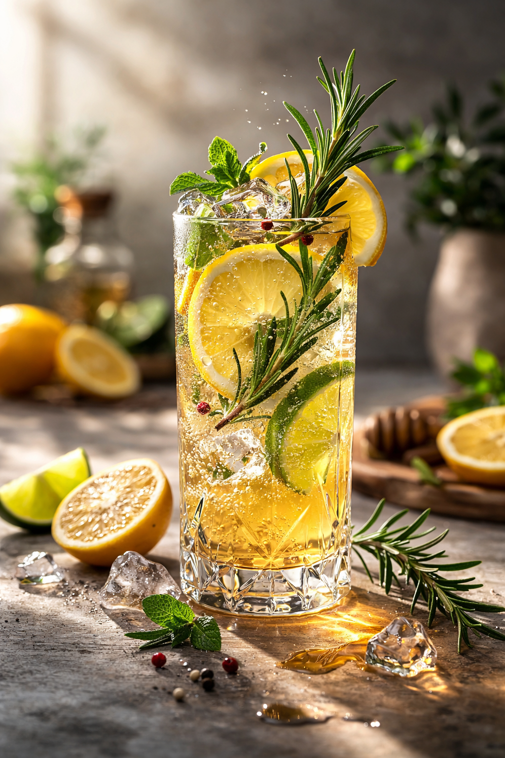 Bright Citrus Rosemary Fizz