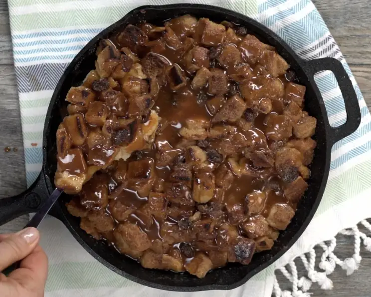 Creamy Irish Soda Bread Pudding with Whiskey Caramel Sauce