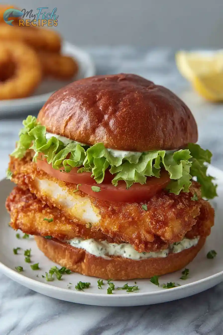 Grilled Beer-Battered Fish Sandwich with Tangy Tartar Sauce