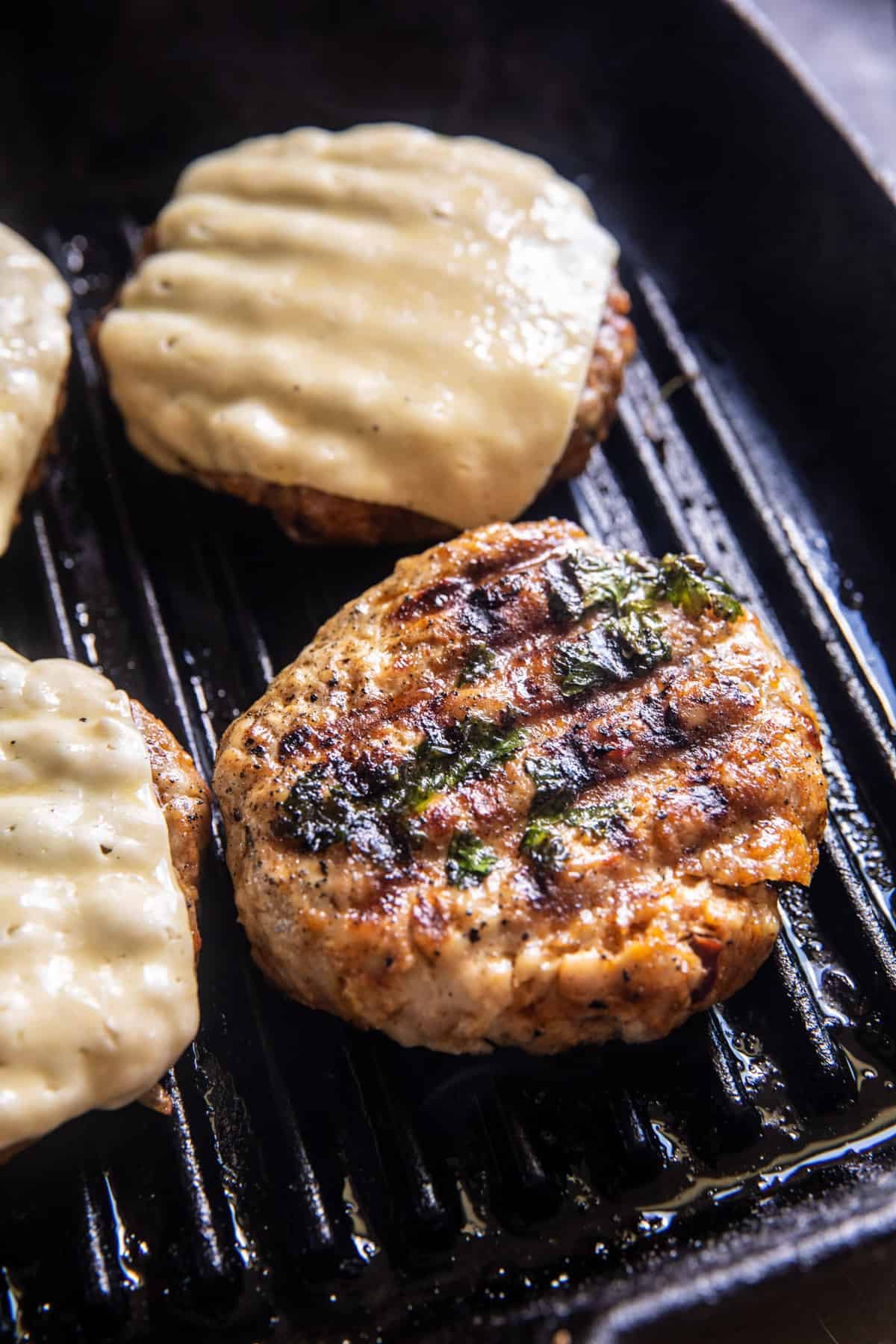 Smoked Chicken Burgers with Chipotle Mayo and Pickled Onions