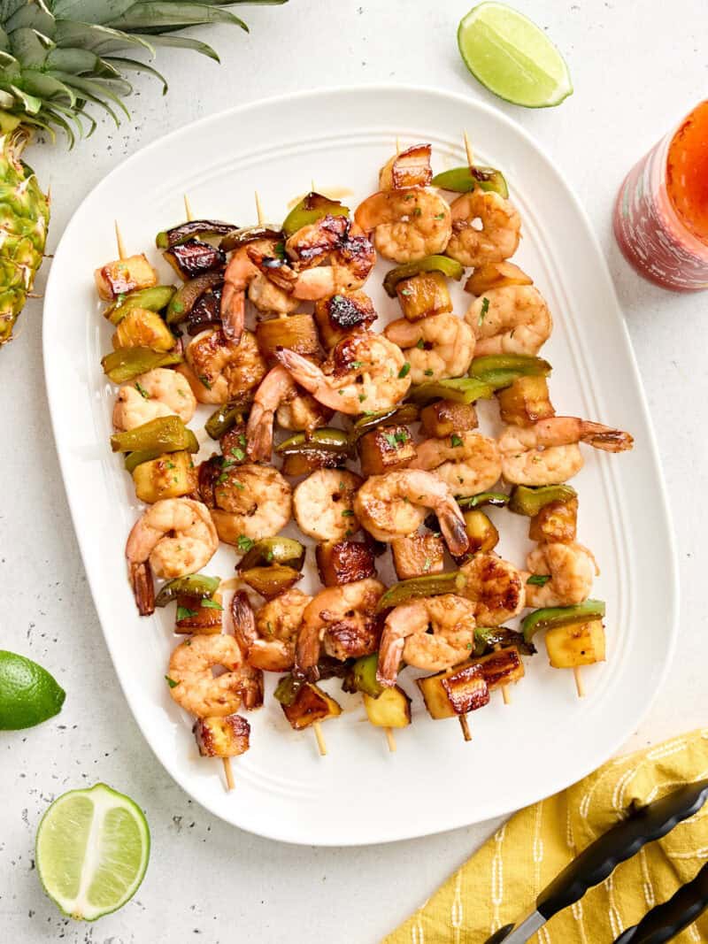 Spiced Gold Rum Pineapple Shrimp Skewers