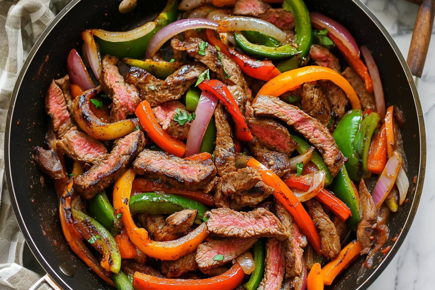 Grilled Beef and Bell Pepper Sheet Pan Dinner