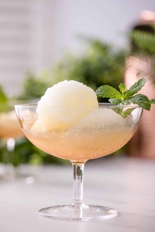 Tropical Cachaça Lime Sorbet with Mint