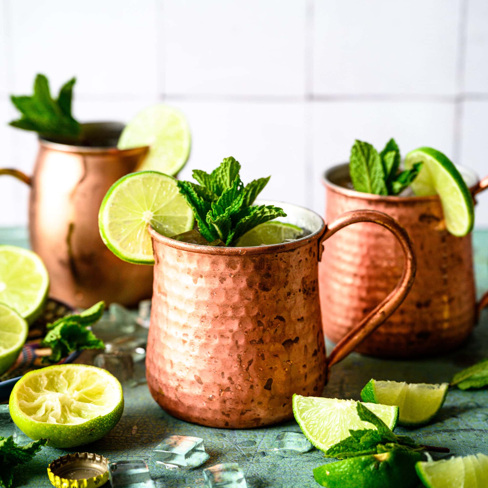 Tequila Lime Mule with Ginger Beer and Cilantro