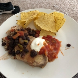 Chipotle-Crusted Pork Chops with Black Bean Salsa