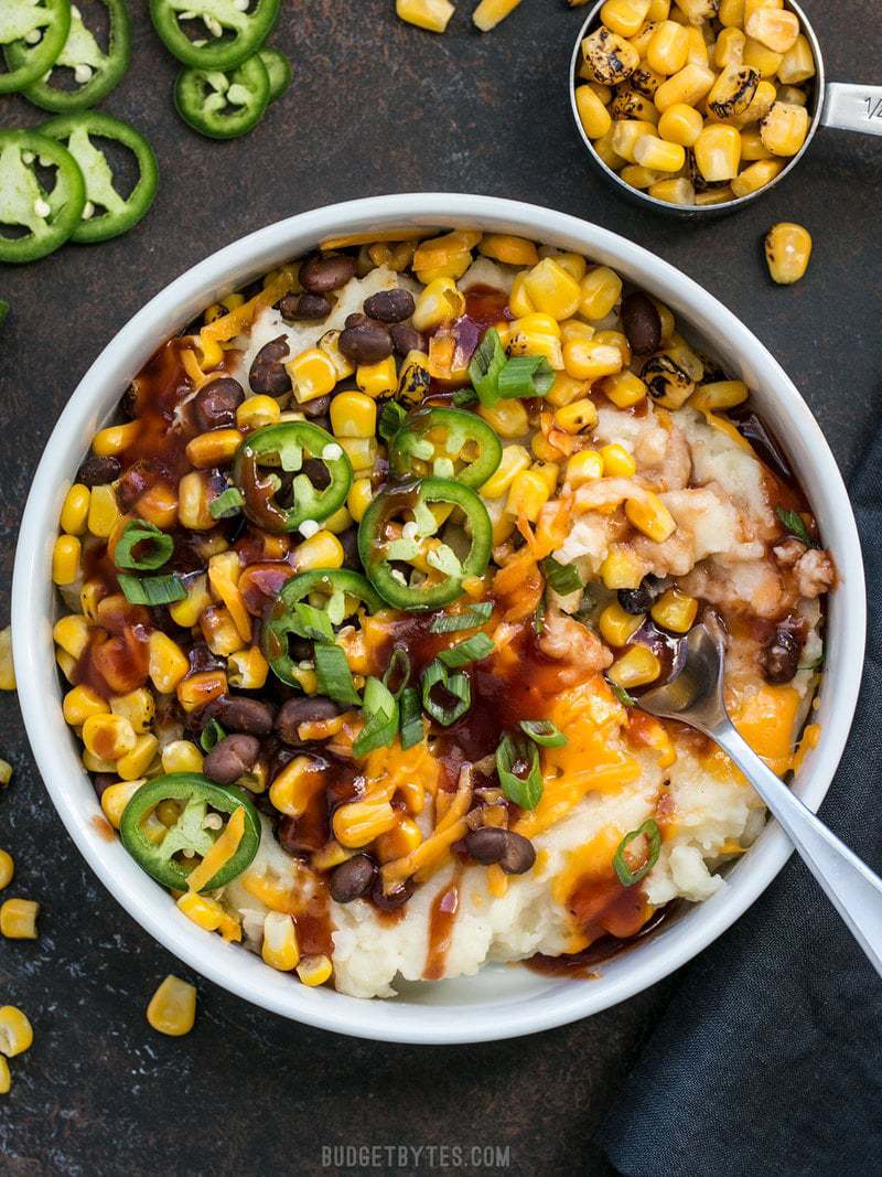 Charred Corn and Loaded Tiki-Style Potatoes