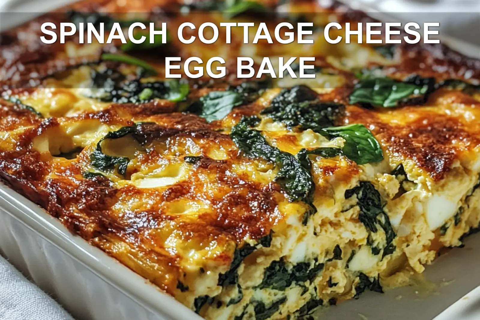 Cheesy Cottage Cheese & Spinach Breakfast Bake