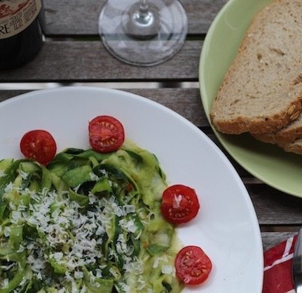 Reel-able Spiralized Zucchini with Pesto