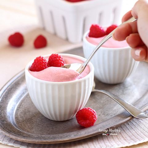Meta Mousse with Raspberry Swirl