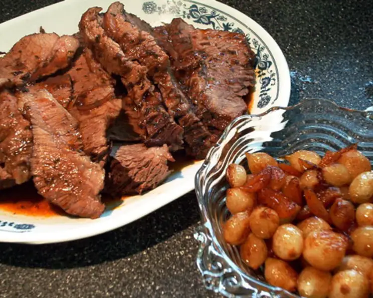 Whiskey-Braised Beef with Caramelized Onions and Root Vegetables