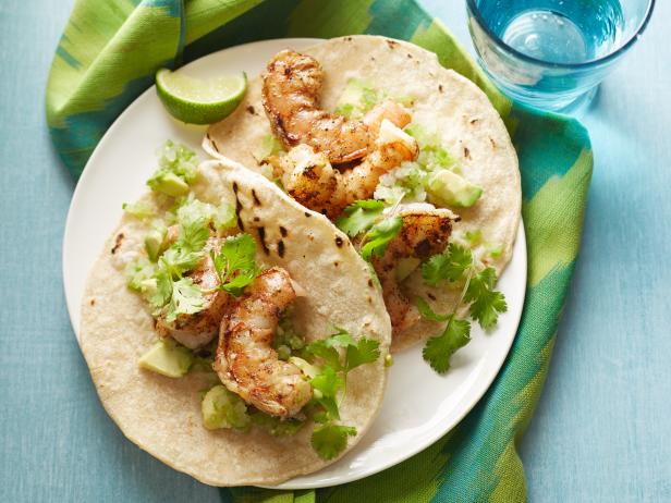 Tequila-Lime Grilled Shrimp Tacos with Avocado Salsa