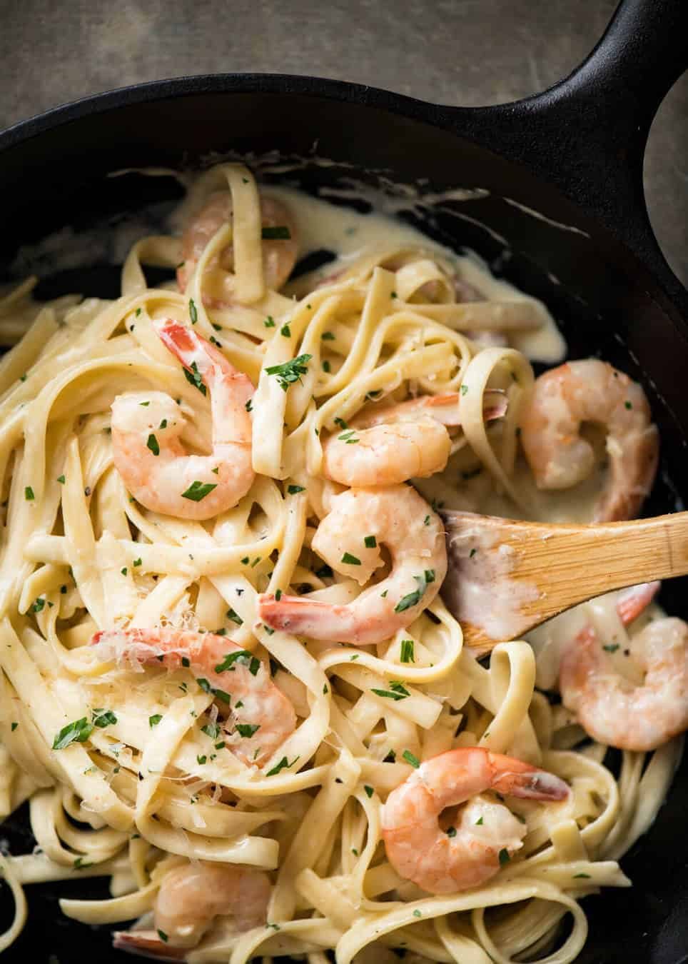 Garlic Butter Tiger Prawn Pasta with Lemon Myrtle Cream Sauce