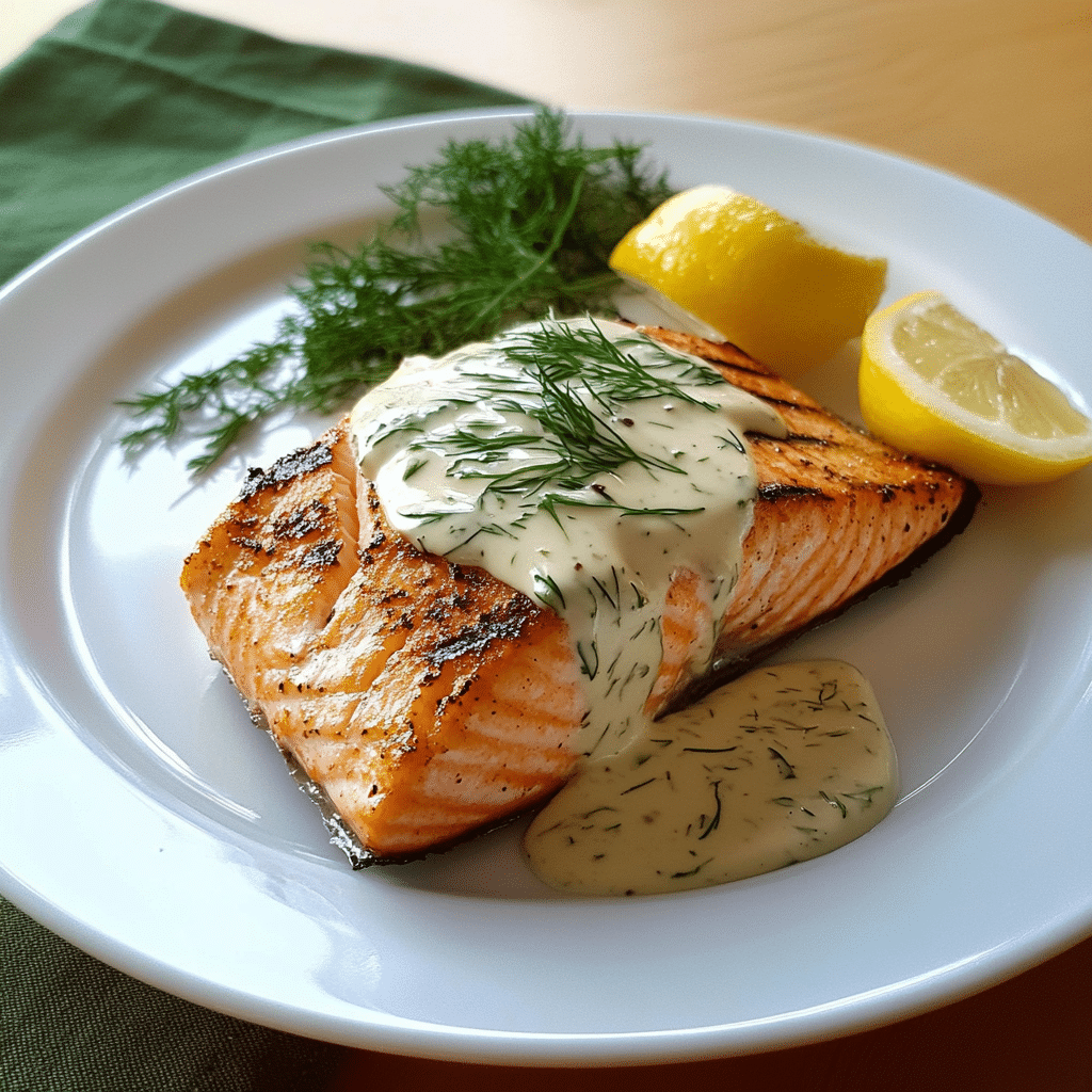 Best-Seasoned Grilled Salmon with Lemon-Dill Sauce