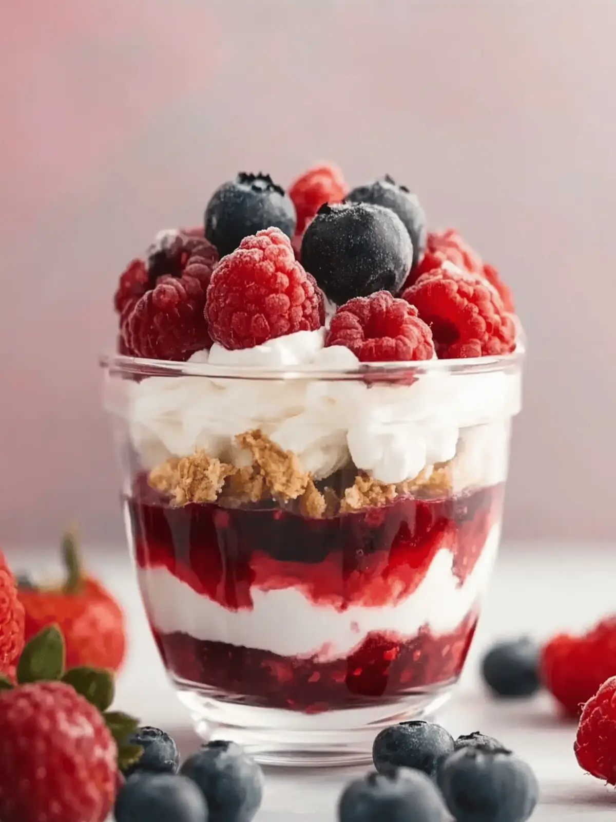 Layered Three Berry Parfait