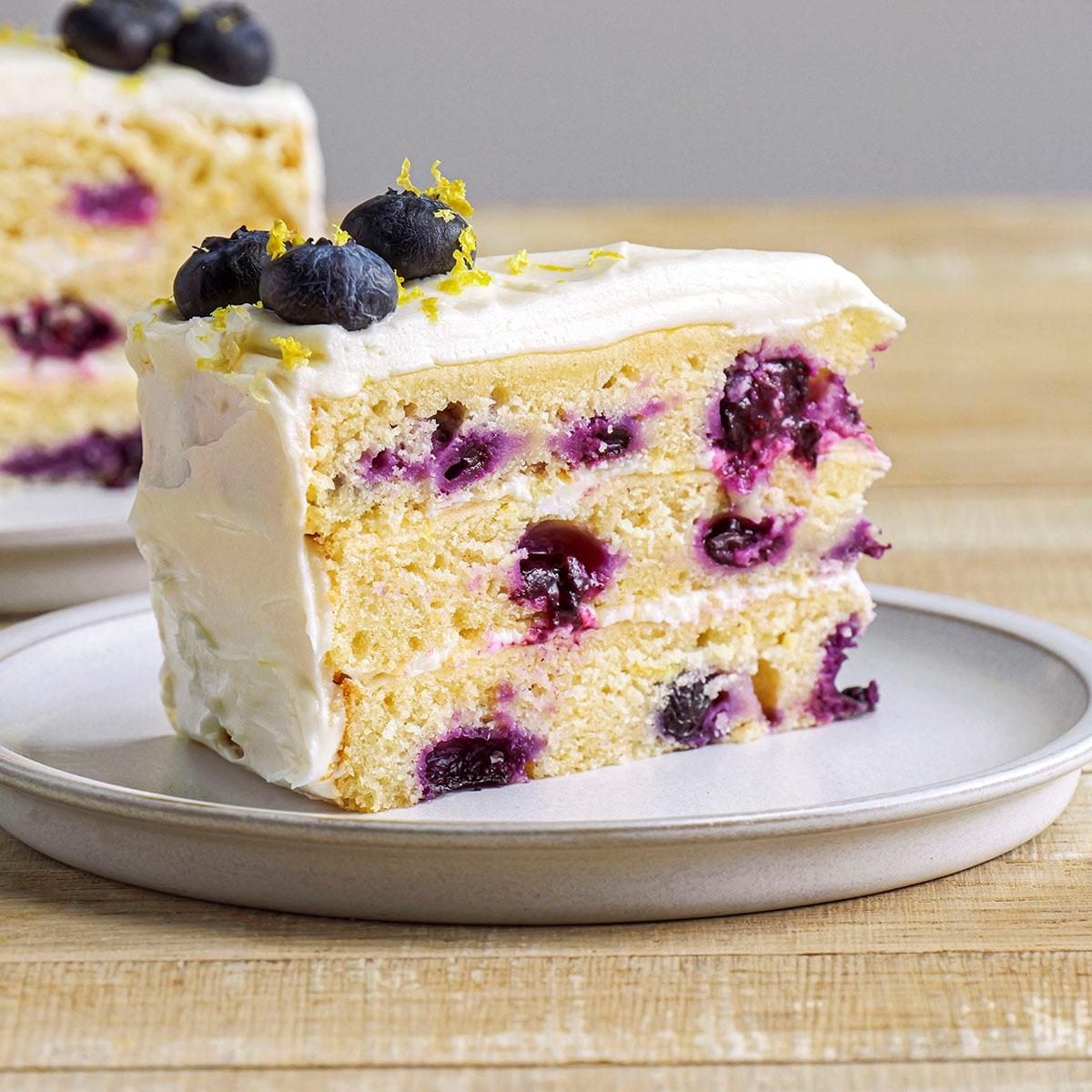 Blueberry Lemon Pudding Cake with Fresh Berries