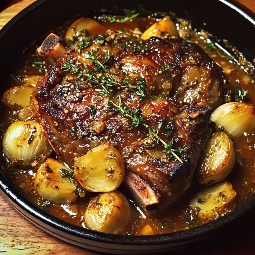 Slow-Cooked Lamb Shoulder with Lemon Myrtle and Finger Lime Jus