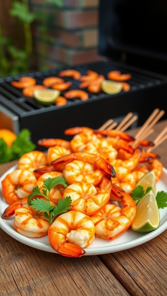 Citrus-Marinated Grilled Shrimp Skewers with Mint Yogurt Sauce