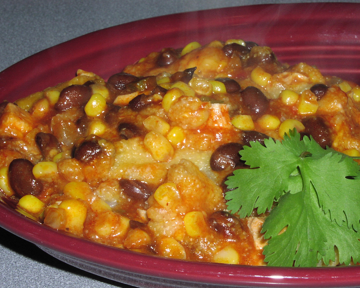 Spiced Salvadoran Chicken with Roasted Corn and Black Beans