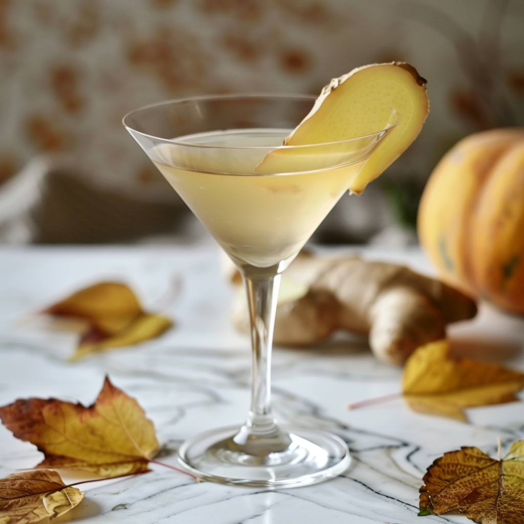 Ginger-Spiced Gin Martini with Lemon Twist