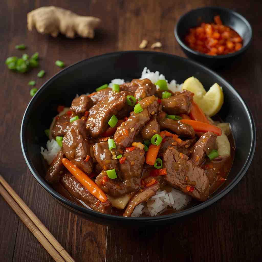 Spiced Boneless Beef Stir Fry with Garlic and Ginger