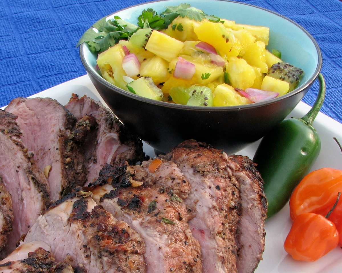 Grilled Jerk-Spiced Pork Tenderloin with Pineapple Salsa