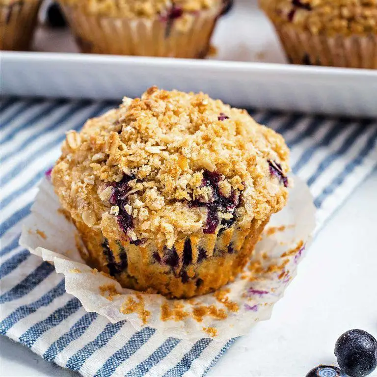 Blueberry Streusel Muffins with Oat Topping