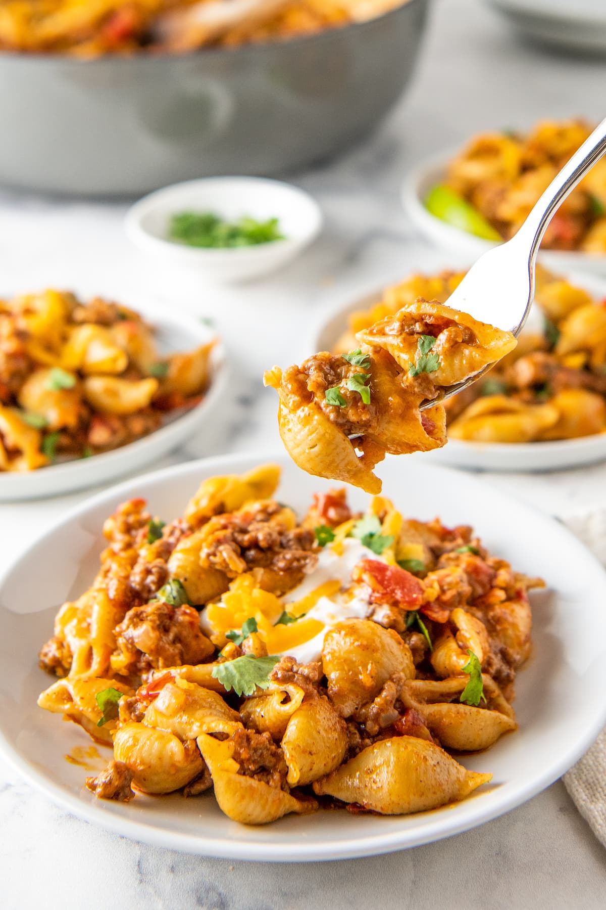 One-Pot Cheesy Taco Pasta with Ground Beef
