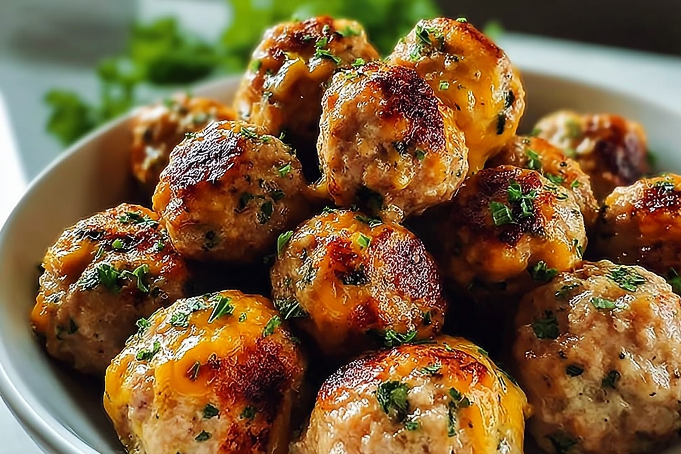 Oven-Baked Chicken Meatballs with Italian Herbs